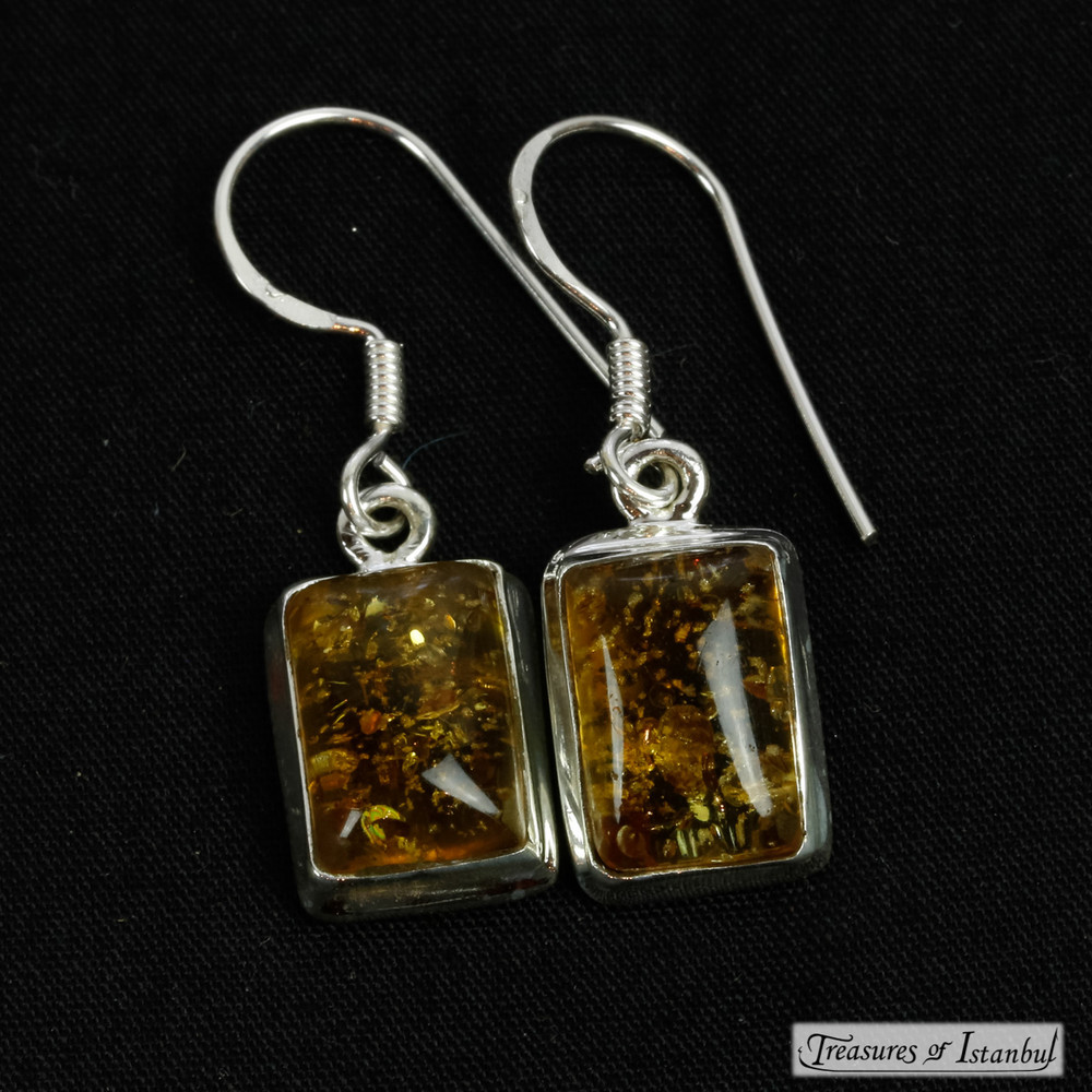 Amber earrings - 066